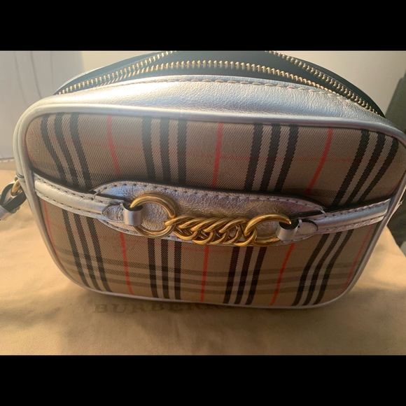 the 1983 check link bag with leather trim